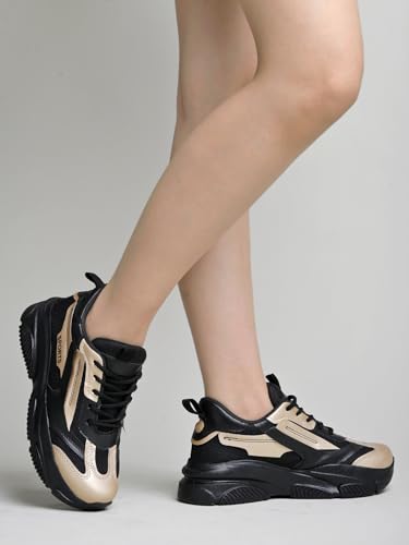Image of Women's Fashion Chunky Sneakers - Mesh Running Shoes with Detail, Lightweight Breathable Trainers for Walking, Gym, Casual