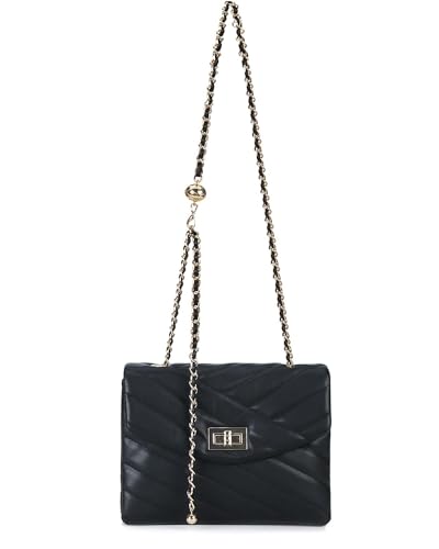 Image of LAVTUG Quilted Crossbody Bag for Women Small Flap Purse with Gold Chain | Faux Leather, Elegant Designer Shoulder Handbag, Everyday Use