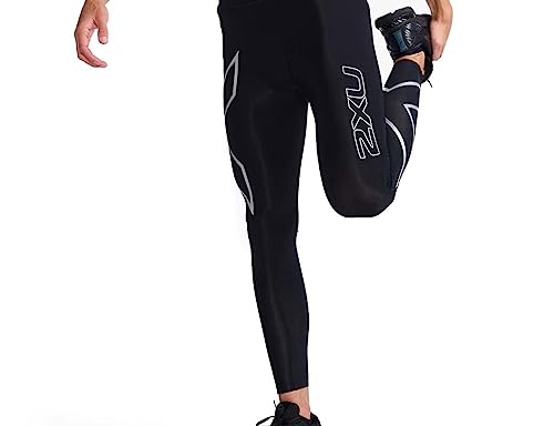 2Xu Men's Core Compression Tights, Black/Silver, Large #TOP6