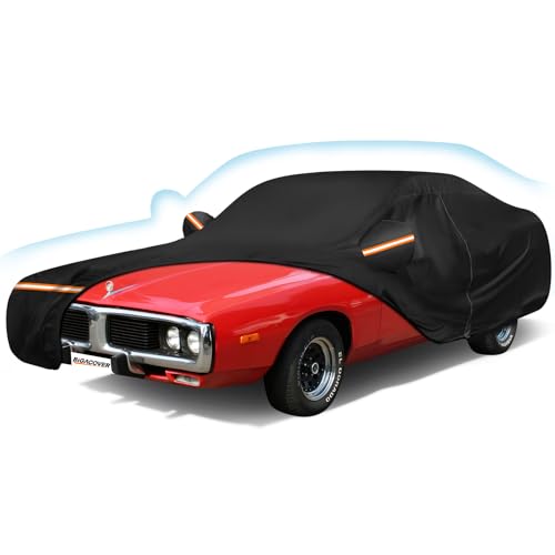 Image of Car Cover for Dodge Charger 1968-1974 210D Oxford Cloth and Cotton Lining | Waterproof Outdoor Full Car Covers with Zipper Windproof Heavy Duty All Weather with Wind, Sun, UV and Dust Protection