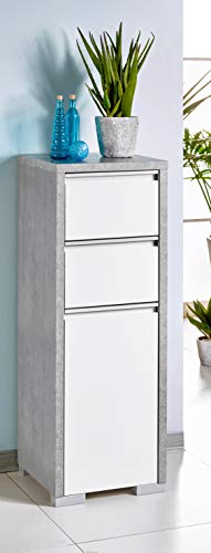 Schildmeyer Bello Midischrank 140909, steingrau/weiß glanz, 34,5 / 33 / 97 cm, Schildmeyer Bello Midischrank 140909, steingrau/weiß glanz, 34,5 / 33 / 97 cm,
