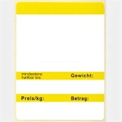 Thermoetiketten 46,8 x 62mm für Mettler Toledo - gelb/schwarz - 24 Rollen = 24.000 Etiketten