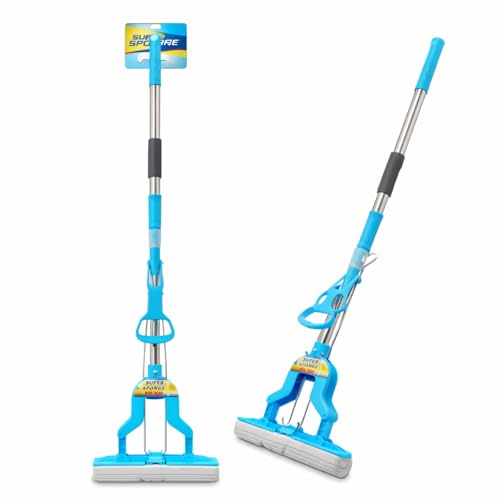 Image of ARICO PVA Sponge Mop for Floor Cleaning with 110 cm Adjustable Telescopic Stainless Steel Handle, Self-Wringing Squeeze Mop, Super Absorbent Mop for Kitchen, Bathroom & Home (ARM 111)