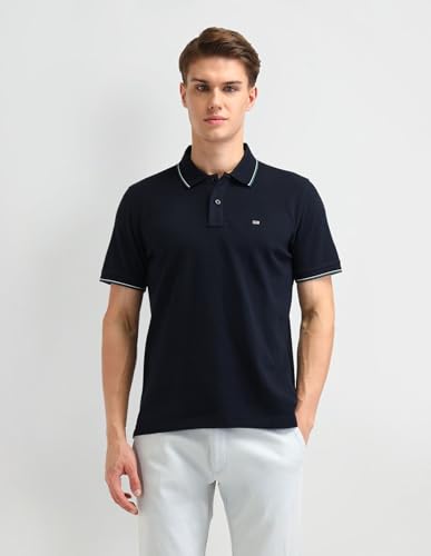 Image of Arrow Sport Men Regular fit Cotton Solid Short Sleeves Polo Shirt