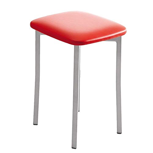 fanmuebles - Taburete bajo de Cocina Sonia Varios tapizados - Polipiel Roja