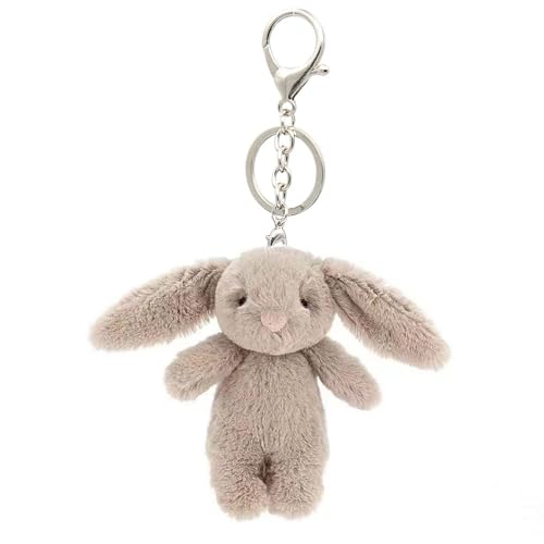 Porte-clés lapin en peluche mignon – Accessoire de sac à dos et porte-clés décoratif, Ornement animal en peluche, Cadeau amusant et mignon, Environ 8,9 cm