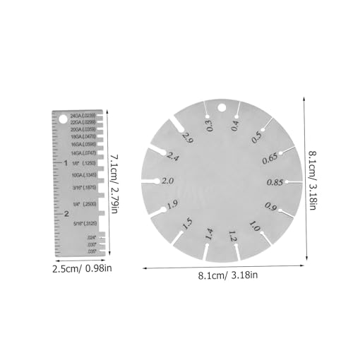 Ciieeo 2pcs Juego de Calibradores para Soldadura de Acero Inoxidable para Medir Grosor de Hojas Metálicas y Alambres miniatura 2