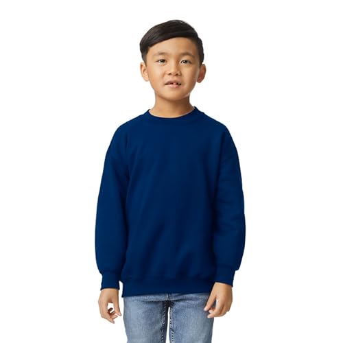 Gildan Youth Fleece Crewneck Sweatshirt, Style G18000B, Navy, Medium - image 1