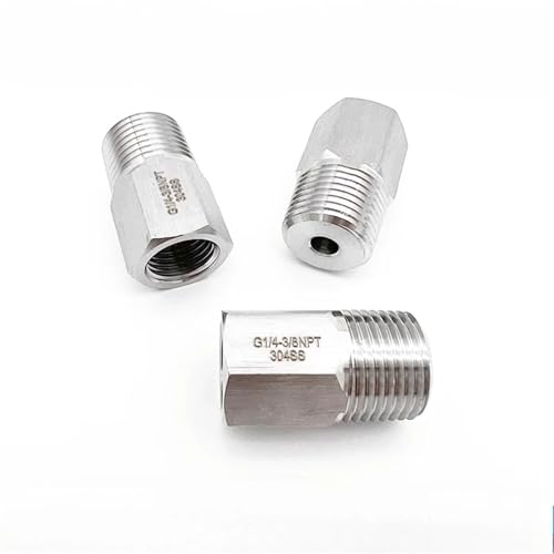 Raccord de réduction hexagonal mâle 3/8 NPT vers femelle 1/2 BSPT en acier inoxydable