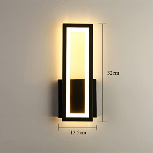 Lámpara LED de aluminio RAGGZZ de 17W, aplique rectangular negro de alta gama 5