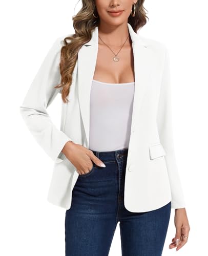MINTLIMIT Blazers for Women Long Sleeve Button Front Blazer Notch Lapel Casual Work Office Suit Jackets with Pocket
