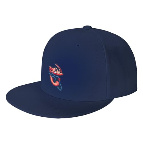 Lujzwop Jacksonville Jumbo Shrimp Hats for Men Flat Bill Fitted Caps Hiphop Rap Adjustable Baseball Trucker Dad Hat Navy Blue