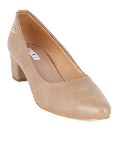 Image of ELLE Women's Textured Block Heel Slip-On Pumps