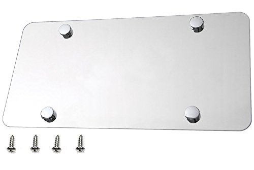 Matrícula de acero de 12x6 pulgadas LFPartS cromada y placa en blanco para coche