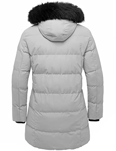 Soularge Women's Plus Size Winter Windreaker Thickened Clothing Casual Coat(Grey, 3X) — view 2