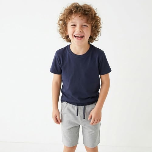 Image of Mightly Boys and Girls' Crewneck Short Sleeve T Shirts | 100% Organic Cotton, Colorful, Soft & Basic Crewneck Tee for Kids