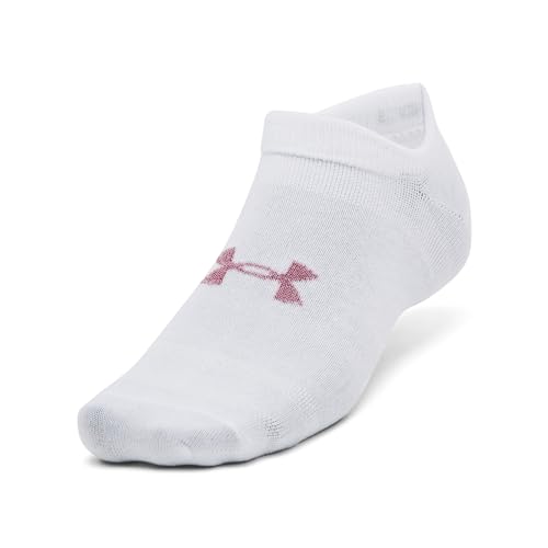 Under Armour UA Essential No-Show Unisex Socks - Pack of 3 Pairs, White, L