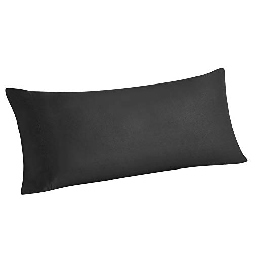 Image of BEDELITE Body Pillow Pillowcase, Rayon from Bamboo, Black, 20 inchx54 inch