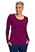 Healing Hands Mackenzie Women's Underscrub, Long Sleeve Tee with Thumbholes, Modern Fit Undershirt- 5051, XXS, Wine
