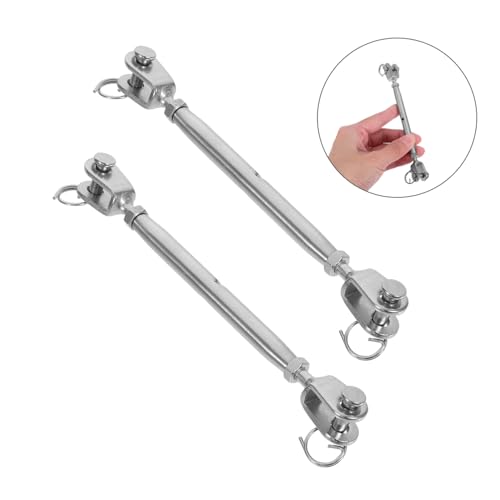VALICLUD 2pcs Tensores de cuerpo cerrado de acero inoxidable para tensar cable de acero para uso exterior miniatura 7