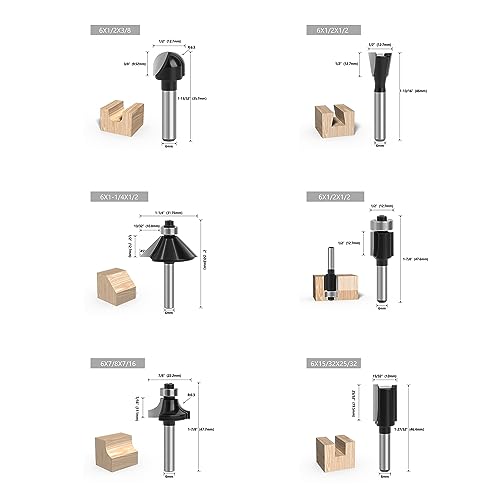 Conjunto De Bits Para Tupia Madeira Carbeto de Tungstênio 1/4