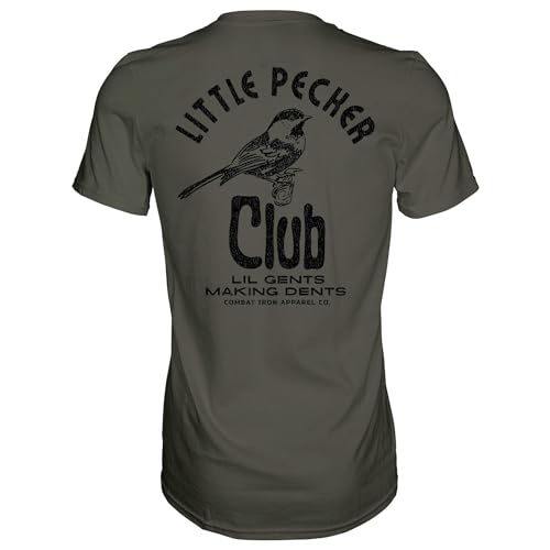 Combat Iron Mens Graphic T-Shirt - Little Pecker Club | Soft cotton-poly blend athletic tapered fit. Tagless neck. No-sag collar. Pre-shrunk. Veteran-owned. Made in USA. product thumbnail 11