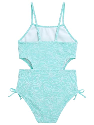 Image of LIZENS Girls One Piece Swimwear Cut Out Floral Print 2-12Years Bow Beach Bathing Swimsuit