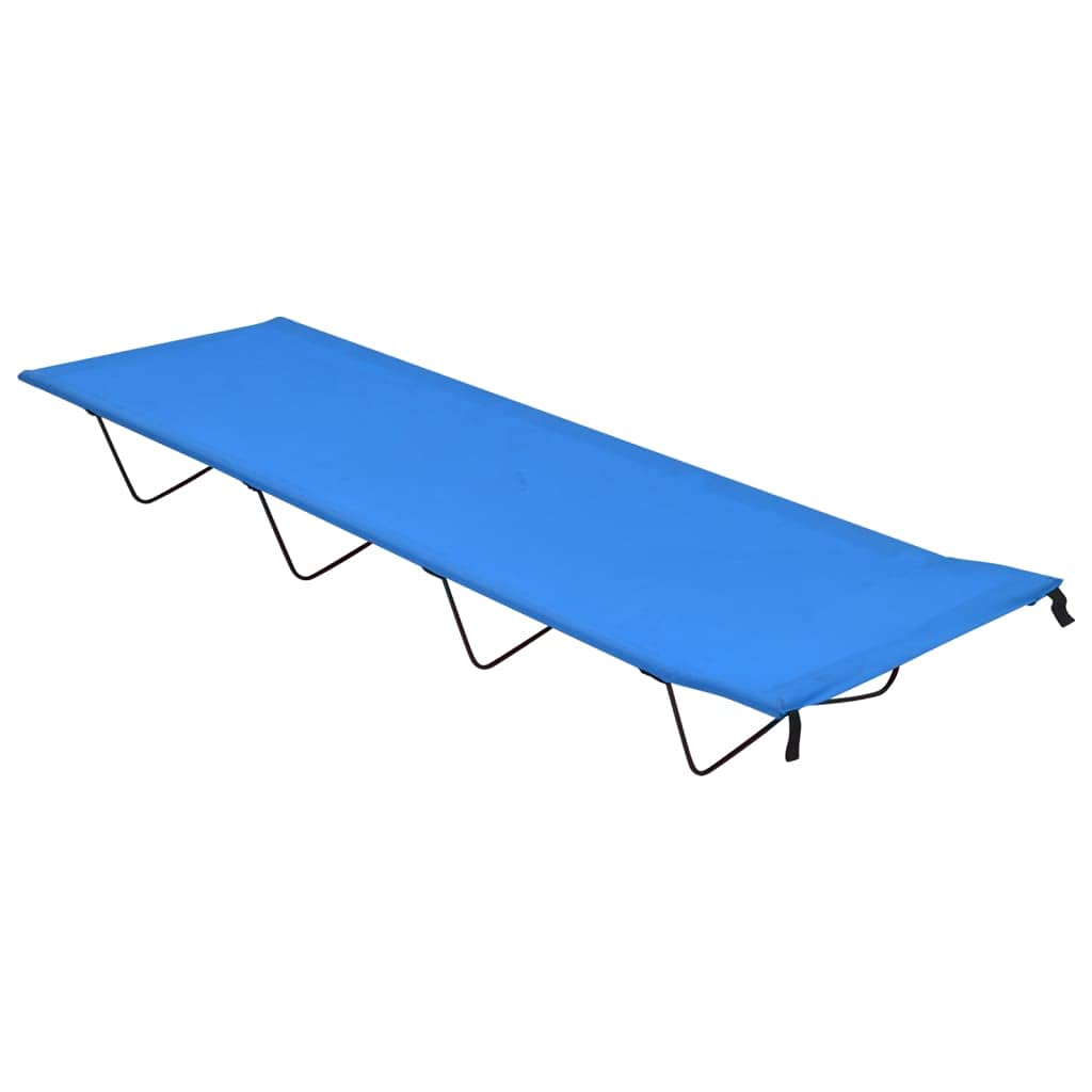 Générique Niebieskie łóżko kempingowe 180x60x19 cm z tkaniny Oxford i stali, nośność 120 kg do rekreacji na świeżym powietrzu