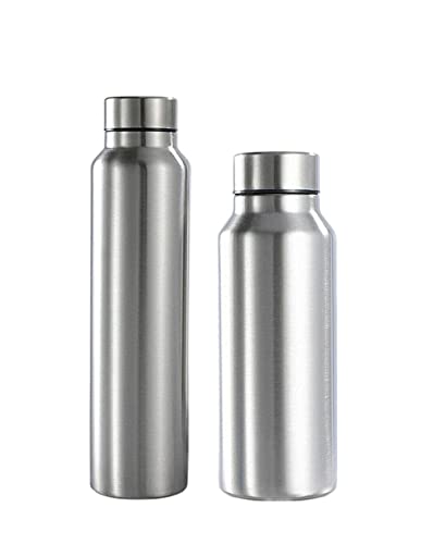 飲料ボトル、シングルレイヤーステンレス鋼スポーツボトルサーモスリークプルーフサー??モスシングルウォールバキュームキャンプジムメタルフラスコ750/1000mlエコフレンドリー(750ml)
