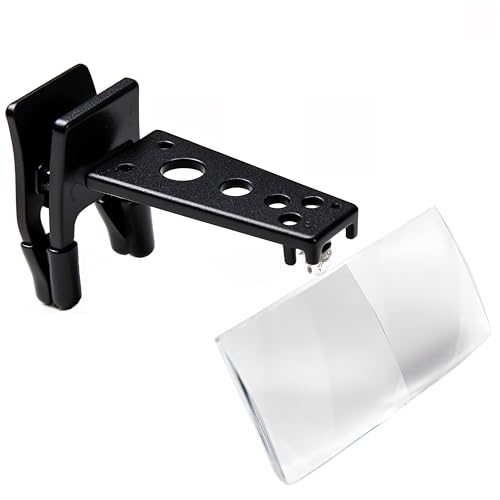Clip on Magnifier with 3 Clear Lenses (1.5X, 2.5X, 3.5X Magnification) in Plastic Case, Clip on Glasses Type Magnifying Glass for Reading, Kids, Seniors, Handheld