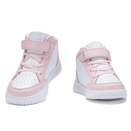 Image of Kids Sneakers Boys Running Shoes Girls High Top Casual Lightweight Classic Adjustable Strap Sneakers
