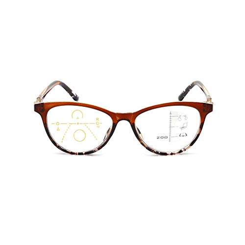 Smart Zoom Reading Glasses, Anti Glare, Eyeglasses, AR Anti-Reflective Coating, Quality Readers (Color : Brown, Size : 1.0)