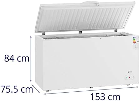 Royal Catering RCFZ-550 Chest Freezer 450 L 95 W Freezer Commercial Chest Freezer Deep Freezer (White, Steel, Aluminium, R600A)