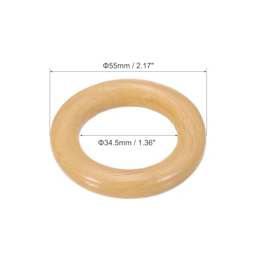 Anneaux en bois naturel PATIKIL 55mm pour macramé diy