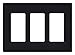 Lutron CW-3-BL Claro 3-Gang Wallplate, Black