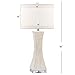 SAFAVIEH Lighting Collection Shelley Coastal White Concave Capiz Shell 31-inch Bedroom Living Room Home Office Desk Nightstand Table Lamp Set of 2 (LED Bulbs Included)