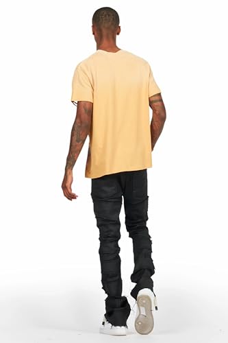 Men's Shake Coated Stacked Flare Jean4
