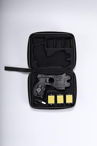 High Voltage Stun Gun Pistol - Rechargeable Handgun Style for Self Defense, Compact & Safety Lock