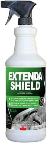GHS Extenda Shield Fly Spray for Horses – Permethrin Insect Repellent – Kills & Repels Horse Flies, Mosquitoes, Ticks & Lice – 1L Pump Spray
