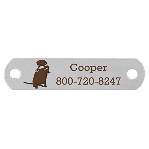dogIDs Rivet-On Dog Collar Name Plate with Golden Retriever Design