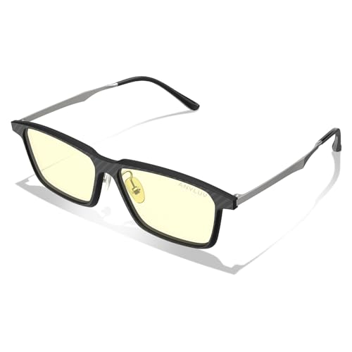 Image of ANYLUV Blue Light Glasses Men, Stylish Square Carbon Fiber Eyewear, Anti Eyestrain, Lightweight Mens Computer Gaming Glasses