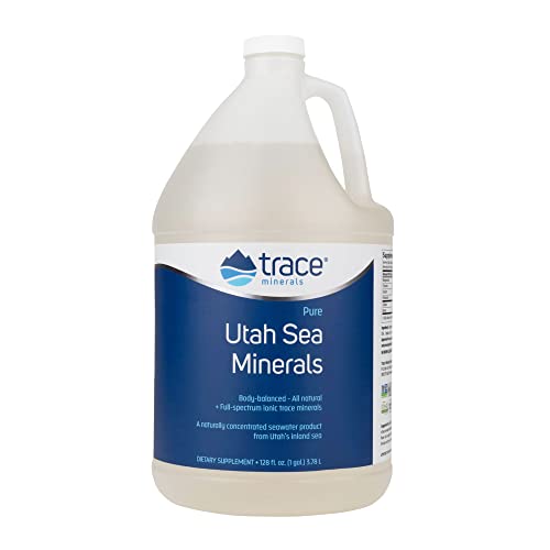 Trace Minerals Utah Sea Minerals, Naturally Occuring Minerals, Sport Electrolyte Replacement Drink, Salt Seasoning (Large 1 gal)