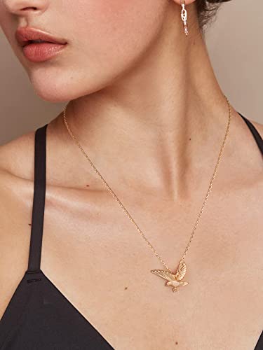 Dremmy Studios Dainty Flying Eagle Pendant Symbol 14K Gold Punk Rock Animal Stereoscopic Eagle Necklace Jewelry Gift For Her #TOP1