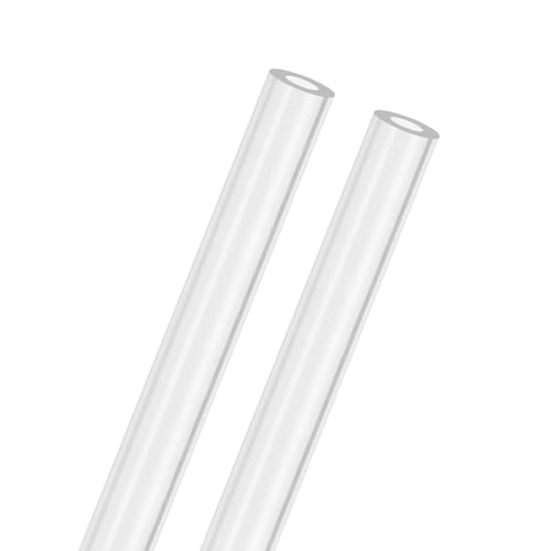 M METERXITY 2-Pack Clear Rigid Acrylic Pipe, 6mm[0.24"] ID x 12mm[0.47"] OD Plastic Round Tube for Water Cooling System/Lamps/Fountains/Aquariums/Display Stand, Acrylic Tubing [305mm/12IN]