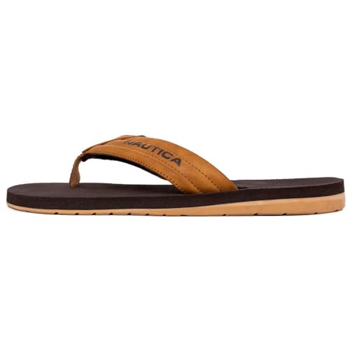 Image of Nautica Men's Flip Flop Shower Sandals Slides - Comfortable Waterproof Beach Footwear Slip-On Thong (Medium /Wide Width)