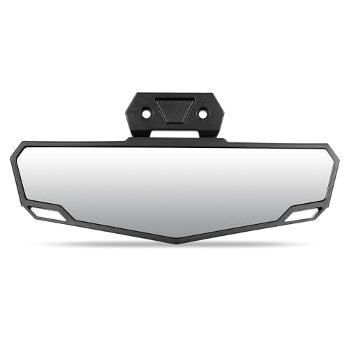 DNA MOTORING Front UTV Rearview Mirror, Black/Chrome Glass, Compatible With Honda Kawasaki Suzuki Yamaha UTV (SxS), With 1.75