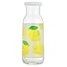 Baroni Home Caraffa in Vetro da Acqua MADE IN ITALY, Brocca Decorata Limoni con Coperchio in Silicone 1,2 L