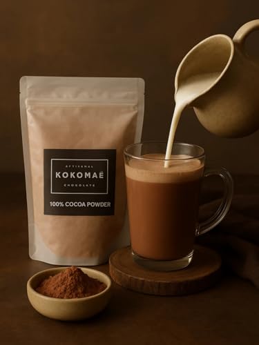 Image of KOKOMAE Velvet Cocoa Powder | 100% Pure Unsweetened Natural Cocoa | Vegan & Gluten Free | No Palm Oil | Indian Cacao | For Baking, Hot Chocolate, Beverages & Desserts | Small Batch Artisanal | 200g