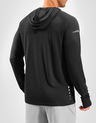 Image of Men's Sun Protection Hoodie Shirts Long Sleeve UPF 50+ Swim Shirts for Men Rash Guard Fishing Shirt Quick Dry