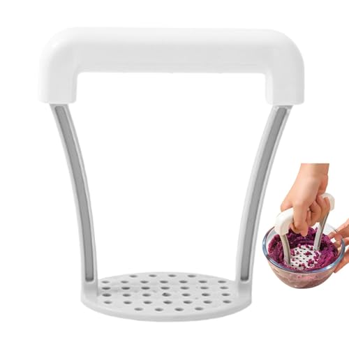 Potato Masher - Easy to Use Potato Masher, Low Cost Potato Masher | Potato Masher Lemon Squeezer, Baby Food Strainer Potato Ricer 100% Stainless Steel and Premium Silicone Handle (12 * 8 * 13cm)